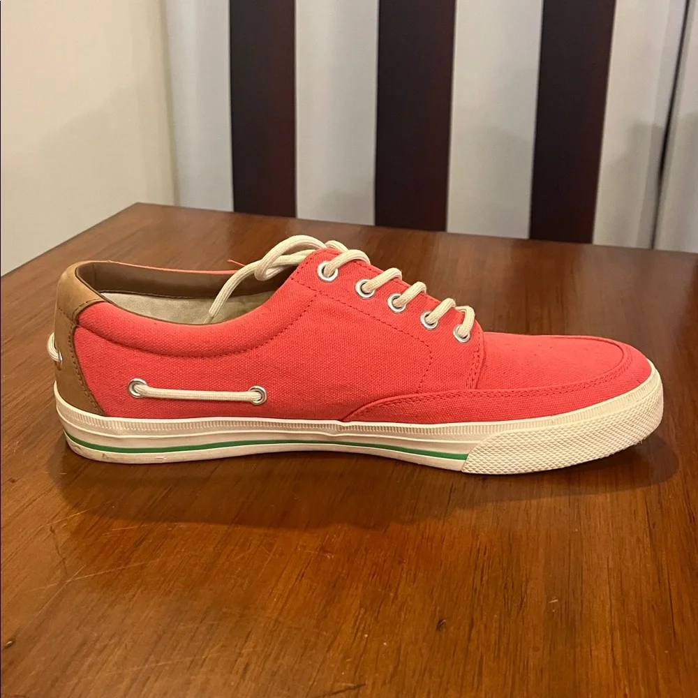 Polo Ralph Lauren Vance Side Lace Deck Boat Shoes Sneakers Pink Mens Size 11.5